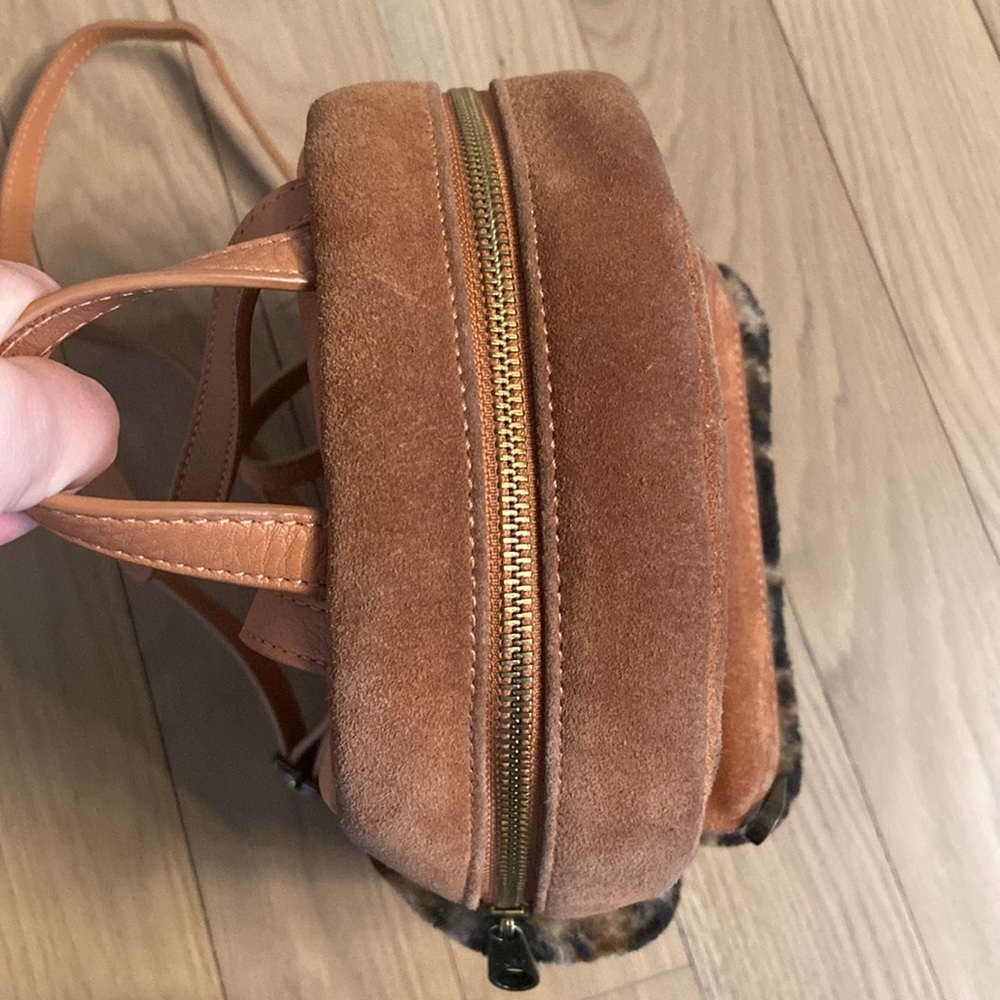 UGG Leopard Faux Fur Mini Backpack in Chestnut/Tan - Picture 4 of 6